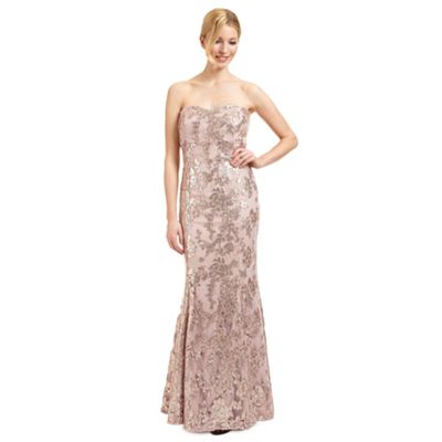 Ariella London Pale pink 'Amara' sequinned evening dress